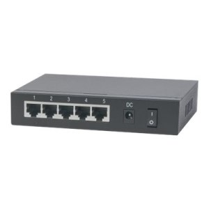 Intellinet PoE-Powered 5-Port Gigabit Switch with PoE Passthrough, 4 x PSE PoE ports, 1 x PD PoE port, IEEE 802.3at/af Power-over-Ethernet (PoE+/PoE), IEEE 802.3az Energy Efficient Ethernet, Desktop (Euro 2-pin plug)