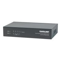 Intellinet PoE-Powered 5-Port Gigabit Switch with PoE Passthrough, 4 x PSE PoE ports, 1 x PD PoE port, IEEE 802.3at/af Power-over-Ethernet (PoE+/PoE), IEEE 802.3az Energy Efficient Ethernet, Desktop (Euro 2-pin plug)