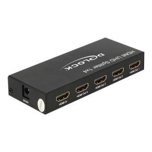 DeLock HDMI UHD Splitter 1 x HDMI in > 4 x HDMI out 4K - Video-/Audio-Splitter - 4 x HDMI - Desktop