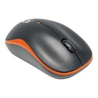 Manhattan Success Wireless Mouse, Black/Orange, 1000dpi, 2.4Ghz (up to 10m), USB, Optical, Three Button with Scroll Wheel, USB micro receiver, AA battery (included), Low friction base, Three Year Warranty, Blister