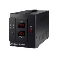 PowerWalker AVR 3000/SIV - Automatische Spannungsregulierung - Wechselstrom 230 V - 2400 Watt - 3000 VA - Ausgangsanschlüsse: 2 - Schwarz