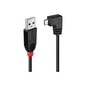 Lindy 1m - USB 2.0 A/Micro USB B - 90° - M/M - 1 m - USB A - Micro-USB B - USB 2.0 - Maschio/Maschio - Nero