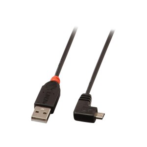 Lindy 1m - USB 2.0 A/Micro USB B - 90° - M/M - 1 m - USB A - Micro-USB B - USB 2.0 - Maschio/Maschio - Nero