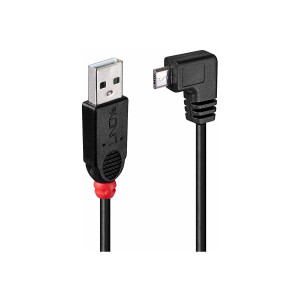 Lindy 1m - USB 2.0 A/Micro USB B - 90° - M/M - 1 m - USB A - Micro-USB B - USB 2.0 - Maschio/Maschio - Nero