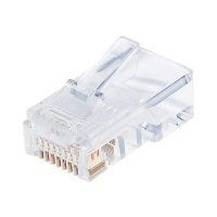 Intellinet 100er-Pack Cat5e RJ45-Modularstecker Pro Line, UTP, 3-Punkt-Aderkontaktierung, für Massivdraht, 100 Stecker im Becher, 50 µ vergoldete Kontakte - Netzwerkanschluss - RJ-45 (M)