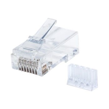 Intellinet RJ45 Modular Plugs, Cat6, UTP, 3-prong, for solid wire, 15 gold plated contacts, 90 pack