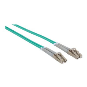 Intellinet Fibre Optic Patch Cable, OM3, LC/LC, 1m, Aqua, Duplex, Multimode, 50/125 Âµm, LSZH, Fiber, Lifetime Warranty, Polybag - Patch-Kabel - LC Multi-Mode (M)