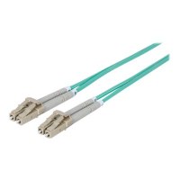 Intellinet Fibre Optic Patch Cable, OM3, LC/LC, 1m, Aqua, Duplex, Multimode, 50/125 Âµm, LSZH, Fiber, Lifetime Warranty, Polybag - Patch-Kabel - LC Multi-Mode (M)