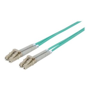 Intellinet Fibre Optic Patch Cable, OM3, LC/LC, 2m, Aqua, Duplex, Multimode, 50/125 Âµm, LSZH, Fiber, Lifetime Warranty, Polybag