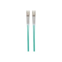 Intellinet Fibre Optic Patch Cable, OM3, LC/LC, 2m, Aqua, Duplex, Multimode, 50/125 Âµm, LSZH, Fiber, Lifetime Warranty, Polybag