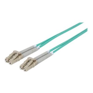 Intellinet Fibre Optic Patch Cable, OM3, LC/LC, 5m, Aqua, Duplex, Multimode, 50/125 Âµm, LSZH, Fiber, Lifetime Warranty, Polybag - Patch-Kabel - LC Multi-Mode (M)