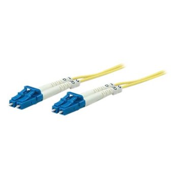 Intellinet Fibre Optic Patch Cable, OS2, LC/LC, 2m, Yellow, Duplex, Single-Mode, 9/125 Âµm, LSZH, Fiber, Lifetime Warranty, Polybag