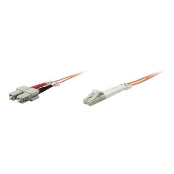 Intellinet Fiber Optic Patch Cable, OM2, LC/SC, 1m, Orange, Duplex, Multimode, 50/125 µm, LSZH, Fibre, Lifetime Warranty, Polybag