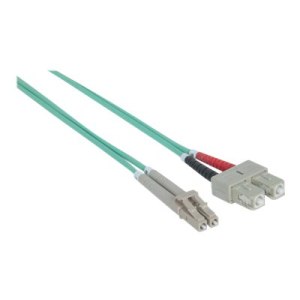 Intellinet Fibre Optic Patch Cable, OM3, LC/SC, 3m, Aqua, Duplex, Multimode, 50/125 Âµm, LSZH, Fiber, Lifetime Warranty, Polybag