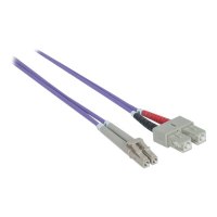 Intellinet Fibre Optic Patch Cable, OM4, LC/SC, 1m, Violet, Duplex, Multimode, 50/125 Âµm, LSZH, Fiber, Lifetime Warranty, Polybag - Patch-Kabel - SC multi-mode (M)