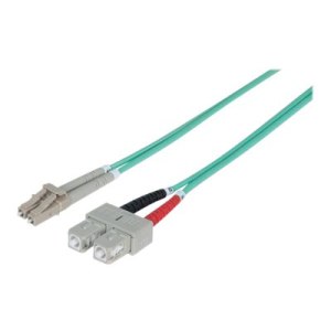 Intellinet Fibre Optic Patch Cable, OM3, LC/SC, 2m, Aqua,...