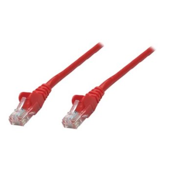 Intellinet Network Patch Cable, Cat6A, 0.25m, Red, Copper, S/FTP, LSOH / LSZH, PVC, RJ45, Gold Plated Contacts, Snagless, Booted, Polybag - Patch-Kabel - RJ-45 (M)