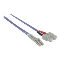 Intellinet Fibre Optic Patch Cable, OM4, LC/SC, 2m, Violet, Duplex, Multimode, 50/125 Âµm, LSZH, Fiber, Lifetime Warranty, Polybag - Patch-Kabel - SC multi-mode (M)