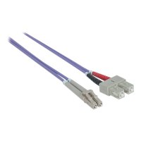 Intellinet Fibre Optic Patch Cable, OM4, LC/SC, 3m, Violet, Duplex, Multimode, 50/125 Âµm, LSZH, Fiber, Lifetime Warranty, Polybag - Patch-Kabel - SC multi-mode (M)