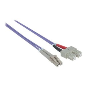 Intellinet Fibre Optic Patch Cable, OM4, LC/SC, 5m, Violet, Duplex, Multimode, 50/125 Âµm, LSZH, Fiber, Lifetime Warranty, Polybag - Patch-Kabel - SC multi-mode (M)