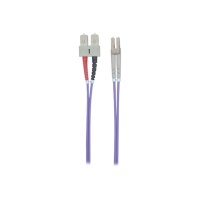 Intellinet Fibre Optic Patch Cable, OM4, LC/SC, 5m, Violet, Duplex, Multimode, 50/125 Âµm, LSZH, Fiber, Lifetime Warranty, Polybag