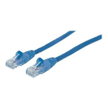 Intellinet Network Patch Cable, Cat6A, 7.5m, Blue, Copper, S/FTP, LSOH / LSZH, PVC, RJ45, Gold Plated Contacts, Snagless, Booted, Polybag