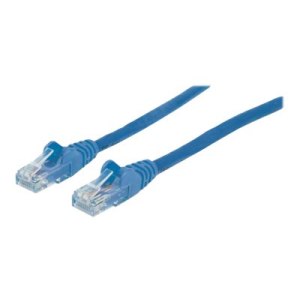 Intellinet Network Patch Cable, Cat6A, 7.5m, Blue, Copper, S/FTP, LSOH / LSZH, PVC, RJ45, Gold Plated Contacts, Snagless, Booted, Polybag