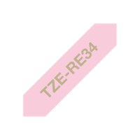 Brother TZe-RE34 - Gold auf Pink - Rolle (1,2 cm x 4 m)