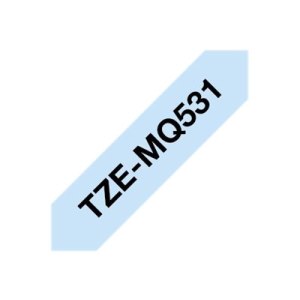 Brother TZe-MQ531 - Black on pastel blue