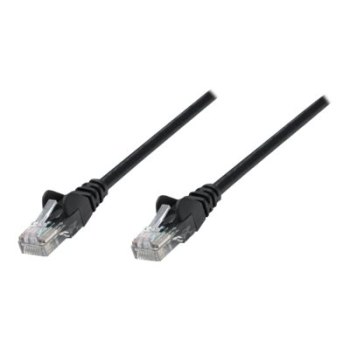 Intellinet Network Patch Cable, Cat5e, 1.5m, Black, CCA, SF/UTP, PVC, RJ45, Gold Plated Contacts, Snagless, Booted, Polybag