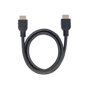 Manhattan HDMI Cable with Ethernet (CL3 rated, suitable for In-Wall use), 4K@60Hz (Premium High Speed), 1m, Male to Male, Black, Ultra HD 4k x 2k, In-Wall rated, Fully Shielded, Gold Plated Contacts, Lifetime Warranty, Polybag