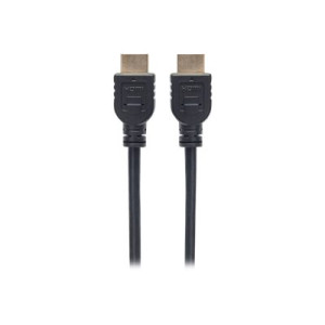 Manhattan HDMI Cable with Ethernet (CL3 rated, suitable for In-Wall use), 4K@60Hz (Premium High Speed), 1m, Male to Male, Black, Ultra HD 4k x 2k, In-Wall rated, Fully Shielded, Gold Plated Contacts, Lifetime Warranty, Polybag