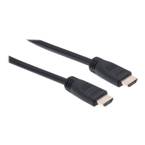 Manhattan HDMI Cable with Ethernet (CL3 rated, suitable for In-Wall use), 4K@60Hz (Premium High Speed), 8m, Male to Male, Black, Ultra HD 4k x 2k, In-Wall rated, Fully Shielded, Gold Plated Contacts, Lifetime Warranty, Polybag