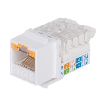 Intellinet Keystone Jack, Cat6, UTP, Toolless, Locking Function, White