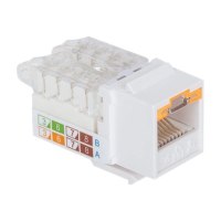 Intellinet Keystone Jack, Cat6, UTP, Toolless, Locking Function, White