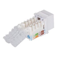 Intellinet Keystone Jack, Cat6, UTP, Toolless, Locking Function, White