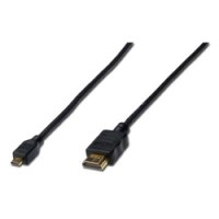 DIGITUS HDMI 1.4 1m - 1 m - HDMI tipo D (Micro) - HDMI tipo A (Standard) - 1920 x 1200 Pixel - Compatibilità 3D - Nero