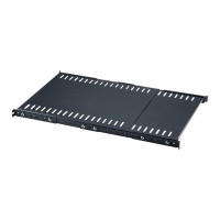 Intellinet 19" Tiefenverstellbarer Fachboden, 1 HE, tiefenverstellbar zwischen 550 mm und 1000 mm, Stahl, schwarz - Rack - Regal - Schwarz, RAL 9005 - 1U - 48.3 cm (19")