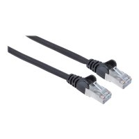 Intellinet Network Patch Cable, Cat7 Cable/Cat6A Plugs, 0.25m, Black, Copper, S/FTP, LSOH / LSZH, PVC, RJ45, Gold Plated Contacts, Snagless, Booted, Polybag