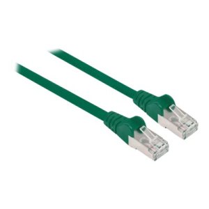 Intellinet Network Patch Cable, Cat7 Cable/Cat6A Plugs, 0.25m, Green, Copper, S/FTP, LSOH / LSZH, PVC, RJ45, Gold Plated Contacts, Snagless, Booted, Polybag - Netzwerkkabel - RJ-45 (M)