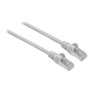 Intellinet Network Patch Cable, Cat7 Cable/Cat6A Plugs, 0.25m, Grey, Copper, S/FTP, LSOH / LSZH, PVC, RJ45, Gold Plated Contacts, Snagless, Booted, Polybag