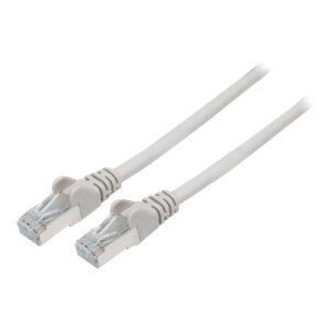 Intellinet Network Patch Cable, Cat7 Cable/Cat6A Plugs, 0.25m, Grey, Copper, S/FTP, LSOH / LSZH, PVC, RJ45, Gold Plated Contacts, Snagless, Booted, Polybag - Patch-Kabel - RJ-45 (M)