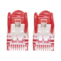 Intellinet Network Patch Cable, Cat7 Cable/Cat6A Plugs, 0.5m, Red, Copper, S/FTP, LSOH / LSZH, PVC, RJ45, Gold Plated Contacts, Snagless, Booted, Polybag