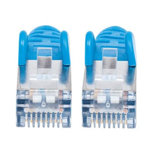 Intellinet Network Patch Cable, Cat7 Cable/Cat6A Plugs, 1m, Blue, Copper, S/FTP, LSOH / LSZH, PVC, RJ45, Gold Plated Contacts, Snagless, Booted, Polybag