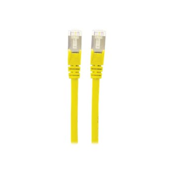 Intellinet Network Patch Cable, Cat7 Cable/Cat6A Plugs, 1m, Yellow, Copper, S/FTP, LSOH / LSZH, PVC, RJ45, Gold Plated Contacts, Snagless, Booted, Polybag