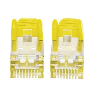 Intellinet Network Patch Cable, Cat7 Cable/Cat6A Plugs, 1m, Yellow, Copper, S/FTP, LSOH / LSZH, PVC, RJ45, Gold Plated Contacts, Snagless, Booted, Polybag