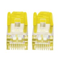 Intellinet Network Patch Cable, Cat7 Cable/Cat6A Plugs, 1m, Yellow, Copper, S/FTP, LSOH / LSZH, PVC, RJ45, Gold Plated Contacts, Snagless, Booted, Polybag