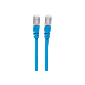 Intellinet Network Patch Cable, Cat7 Cable/Cat6A Plugs, 1.5m, Blue, Copper, S/FTP, LSOH / LSZH, PVC, RJ45, Gold Plated Contacts, Snagless, Booted, Polybag