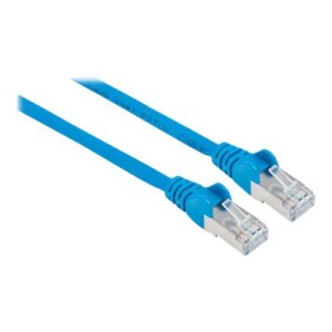 Intellinet Network Patch Cable, Cat7 Cable/Cat6A Plugs, 1.5m, Blue, Copper, S/FTP, LSOH / LSZH, PVC, RJ45, Gold Plated Contacts, Snagless, Booted, Polybag