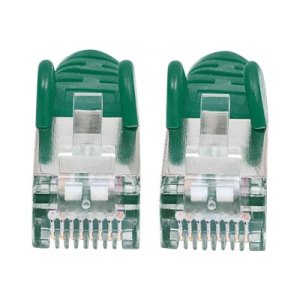 Intellinet Network Patch Cable, Cat7 Cable/Cat6A Plugs, 3m, Green, Copper, S/FTP, LSOH / LSZH, PVC, RJ45, Gold Plated Contacts, Snagless, Booted, Polybag